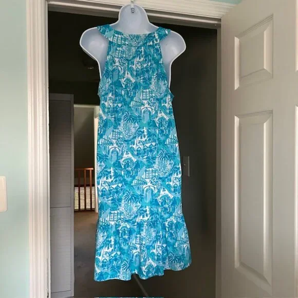 Lilly Pulitzer Lindy Dress – Amalfi Blue Sunny State of Mind | Size M - Picture 2 of 5